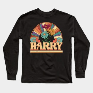 Harry Flowers Name Personalized Gifts Retro Style Long Sleeve T-Shirt